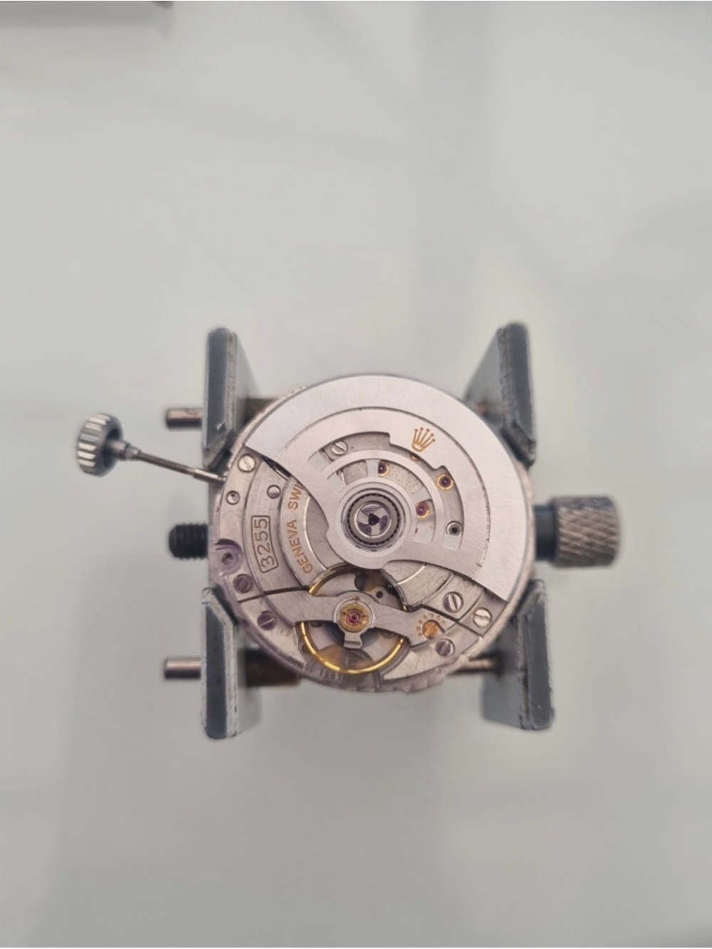Rolex Silver Tone Automatic Watch Movement Caliber 3255 with Gold Accents
